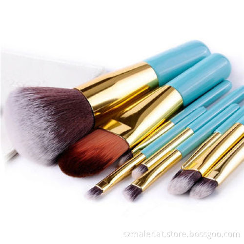 Sky Blue Makeup Brush set, Double Color Synthetic Hair, Suitable for Women Girls